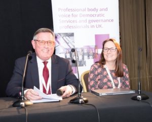 The Chair and Director for Communications at the AGM 2022